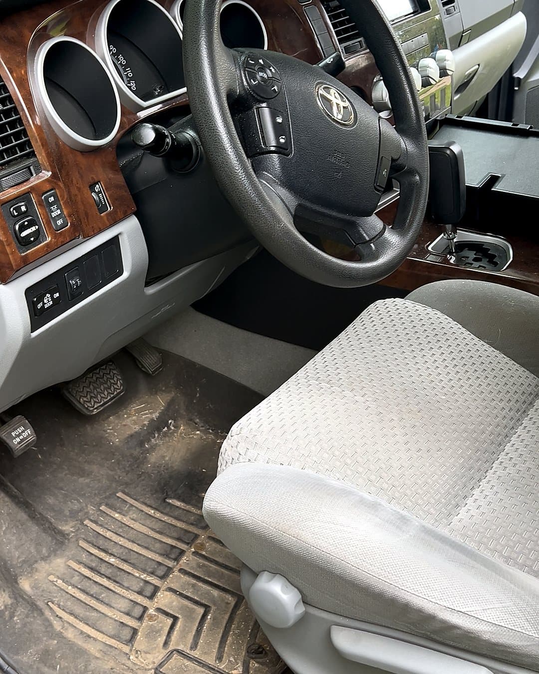 Before: Toyota Tundra interior detail